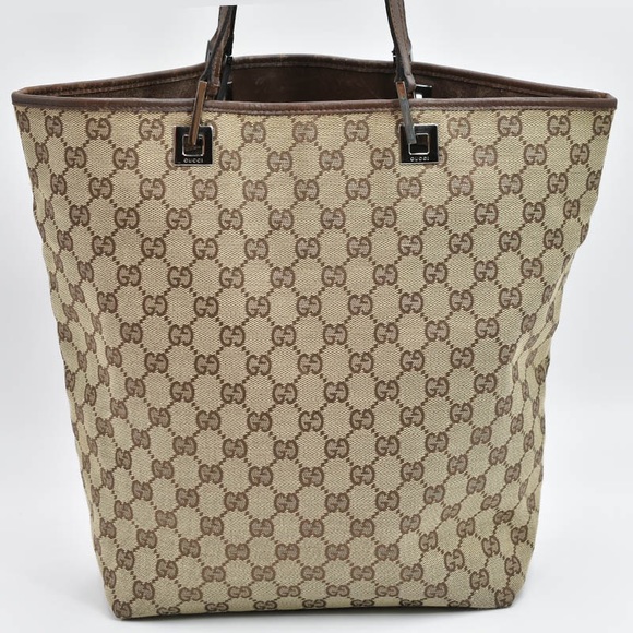 Gucci Handbags - Gucci GG Monogram Y2K Tote Shoulder Bag w/Leather Trim